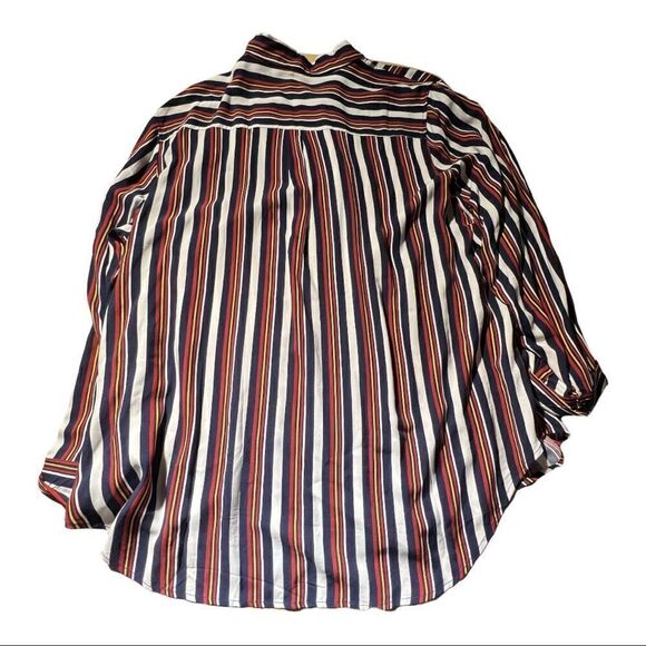 NWT Dressbarn’s COMO BLU PLUS size 3X Strip Button Down top - Picture 4 of 9